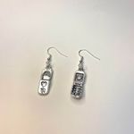 Handmade Vintage Gothic Silver Flip Phone Razor style earrings , Y2K Grunge Boho Photo 6