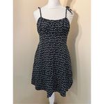 LA Hearts PacSun  Black White Daisy Floral Tie Spaghetti Strap Mini Dress Medium Photo 1