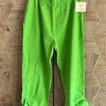 NWT B'Gauze Women's Crop Green Pants Sz 1 Cinched Hem Elastic Waist Photo 0
