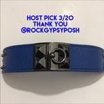 Punk Goth Blue/Black Adjustable Small Wrist HP! Blue Photo 1