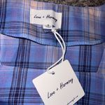 Love + Harmony Lou & Grey Blue Plaid Crop Top Photo 2