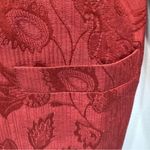2 Piece Set Vintage Skirt and Jacket Rust Red Embossed Floral Double Breasted 18 Photo 7
