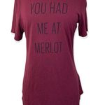 Old Navy Women's burgundy wine Graphic tee small short sleeve You Had Me at Merlot top Photo 0
