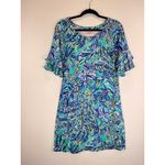 Lilly Pulitzer Womens Dress Blue Lula Bonnet Mini Floral A Line Resort Medium Photo 3