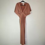 BHLDN  Leila Deep-V Flutter Sleeve Satin Charmeuse Gown Dress Size 10 bridesmaid Photo 2