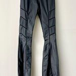 Andrea Bogosian High Waisted Flare Leggings with Back Flap Pocket Gray Womens S Photo 0