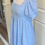 Baby Blue Puff Sleeve Mini Dress New Size XS Photo 1