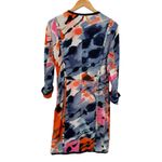 BCBGMAXAZRIA ‎ Silk Abstract Print Tunic Dress 12 V-Neck Painterly Mod Retro Photo 3