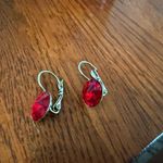 Handcrafted earrings with scarlet red sparkly Swarovski crystal Photo 3
