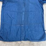 Liz Claiborne Women’s Vintage Denim Button Up Shirt Longsleeve Pintuck Pleated L Photo 3