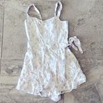Hollister  Floral Print Wrap Front Romper in White/Purple, NET, Size S Photo 2