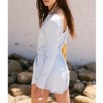Free People Yvette Striped Romper in Chambray Size X-Small Photo 6