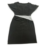 Lauren Ralph Lauren Dress Womens 10 White Black Split Flutter Sleeve Stretchy Photo 1