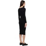 Rag and Bone NWT Black Asher Rib Knit Long Sleeve Square Neck Bodycon Midi Dress S Photo 1