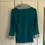 White House | Black Market  Teal and Black Striped Top Photo 3