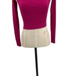 Alice + Olivia Jeanne Off Shoulder Knit Top Sweater Pink Fuchsia Size Small Photo 5