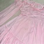 Love Shack Fancy  Pink Ruffle Mini Dress Photo 4