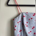 Urban Outfitters Outfitter Colette Stretch Linen Mini Dress Blue Chambray Cherry Pr… Photo 2