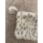 NWT Pottery Barn Teen Faux Fur Zipper Pouch in Gray Snow Leopard Photo 1