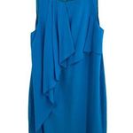 Ali Ro Blue Silk Ruffle Dress 4 Photo 0
