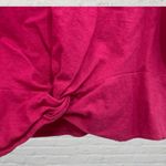 Marc New York Linen Cropped Top Size M Hot Pink Puff Sleeve Photo 11
