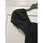 Princess Polly  Women’s Short Mini Dress Black Open Back Tie Back Size 4 Smocked Photo 4