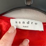 Sandro Azelie Silk-blend Red Satin-Jacquard Mini Dress Photo 3
