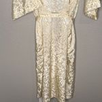 Lord & Taylor Robe Womens Ivory Satin Jacquard Floral Belted Bridal XL READ SIZE Photo 7