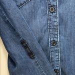 Cloth & Stone  Dark Blue Chambray Long Sleeve Mini Shirt Dress - Size Small Photo 6