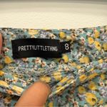 Pretty Little Thing Blue & Green Ditsy Floral Ruched Mini Skirt Size 8 Photo 8