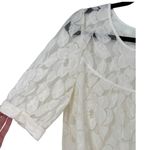 Gap NWT  Womens Sheer Floral Lace Short Sleeve Blouse Top Ivory Sz Large Femini e Photo 7