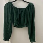Abercrombie & Fitch Hunter Green Cropped Long Sleeve Photo 1
