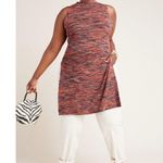 By Anthropologie Tami Sleeveless Knit Tunic Size 2X Space Dye Colorful Slit Fall Red Photo 9