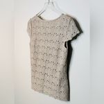 St. John  Beige Tan White Black Melange Lace Knit Top Shirt Blouse Size S Photo 5