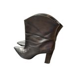 Bota Salto Alto Women's Black Leather Pointed Toe Ankle Boots 3" Heel Size 8.5 Photo 2