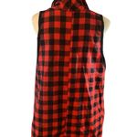 Tickled Teal Red and Black Buffalo Plaid Open Front Vest Photo 1
