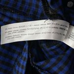ZARA  Small Pants Buffalo Check High-Rise Stretch Flat Front Zip-Fly Blue Black Photo 7