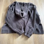 Aerie Gray Ribbed Hooded Sweatshirt Photo 4