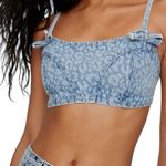 Nasty Gal Bow Leopard Print Crop Denim tank top Photo 0
