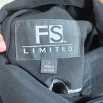 The Limited FS Black Belted Jacket Asymmetrical Zip Trench Coat L Photo 2