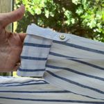 Chico's Women's White And Blue Striped 100% Linen Shirt Dress Size 0 (U.S. 4) Photo 5