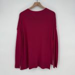 Chelsea28 Chelsea-28 Sweater Womens S Burgundy Viscose Tight Knit High Low Hem Round Neck Photo 3