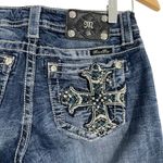 Miss Me  Size 27 Signature Cuffed Capri Jeans Pants Denim Embellished Cross Photo 4