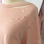 Abound  Pink Distressed Long Sleeve Sweatshirt Top Photo 4