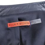 Alice + Olivia $880 Cow Leather Moto zip Jacket Photo 2