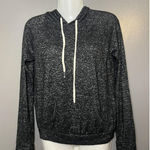 Ambiance Hoodie Sweatshirt Womens Small Gray Knit V Neck Lightweight Pullover Photo 0