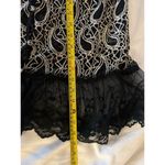 A'reve Boho Cardigan Size L Black Cream Lace Embroidered Button Front Romantic Size L Photo 5