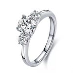 Sterling Silver SIZE 5 925 Classic CZ Engagement Wedding Ring Photo 0