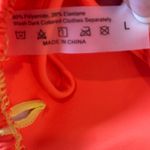 SheIn Bright Orange Bikini Yellow Trim Triangle Cheeky L Photo 6