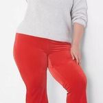 Lane Bryant NEW Velvet Flare Pant Holiday Red No Gap Waist Band Size 16 Comfy XL Photo 1